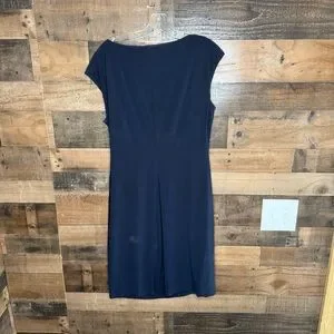 Anne Klein | Dresses | Anne Klein Blue Ruched Asymmetrical Midi Dress |  Poshmark